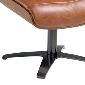 Pouf in pelle marrone