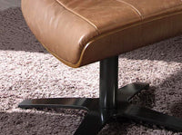 Pouf in pelle marrone