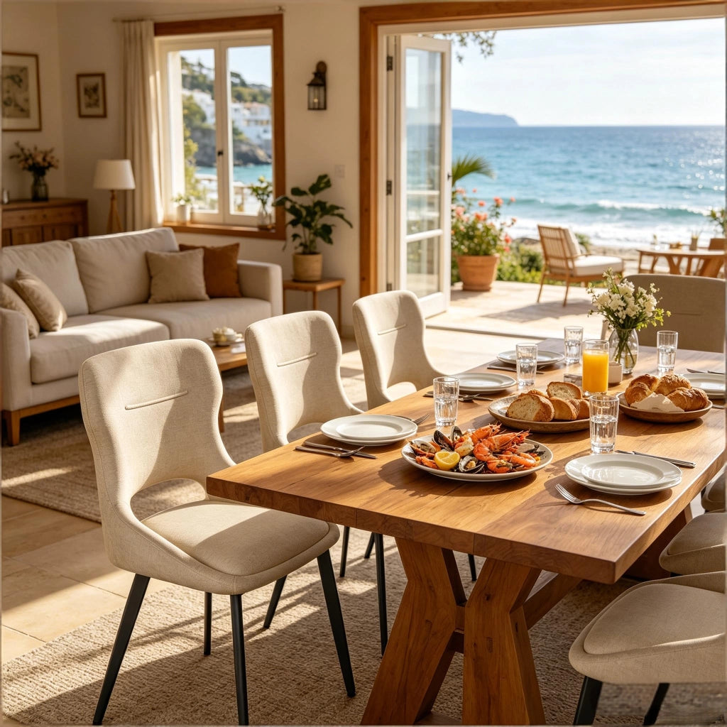 Sedia da Pranzo Set da 4 con Braccioli, Schienale Imbottito e Gambe in Legno, Ciniglia Cachi