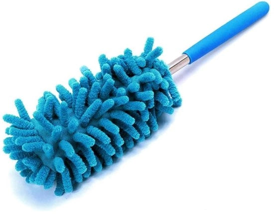 Microspazzolante telescopico - Spazzola stoffata estensibile per pulizia asciutta e umida - Lunghezza regolabile da 25 cm a 75 cm - Colore casuale