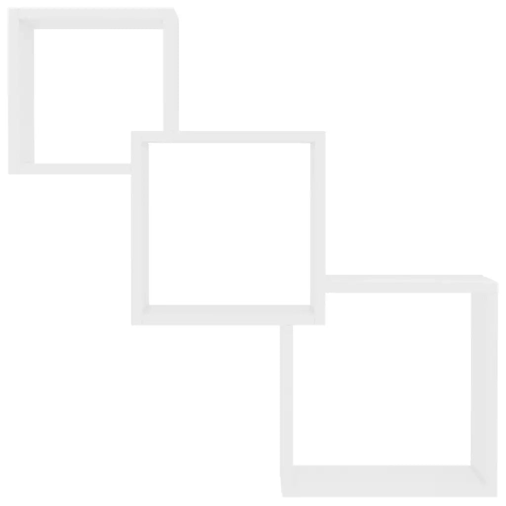 Mensole a Muro Cubiche Bianche 84,5x15x27cm Legno Multistrato cod mxl 33677