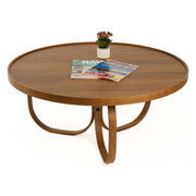 Chiavenna, Tavolino da Salotto Forma Rotondo, 100x100x46h cm Marrone Noce