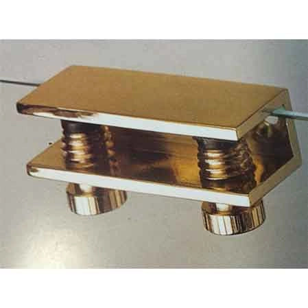 MENSOLINA REGGIVETRO A MORSETTO 15x30 mm - Ottone lucido - 20 pezzi