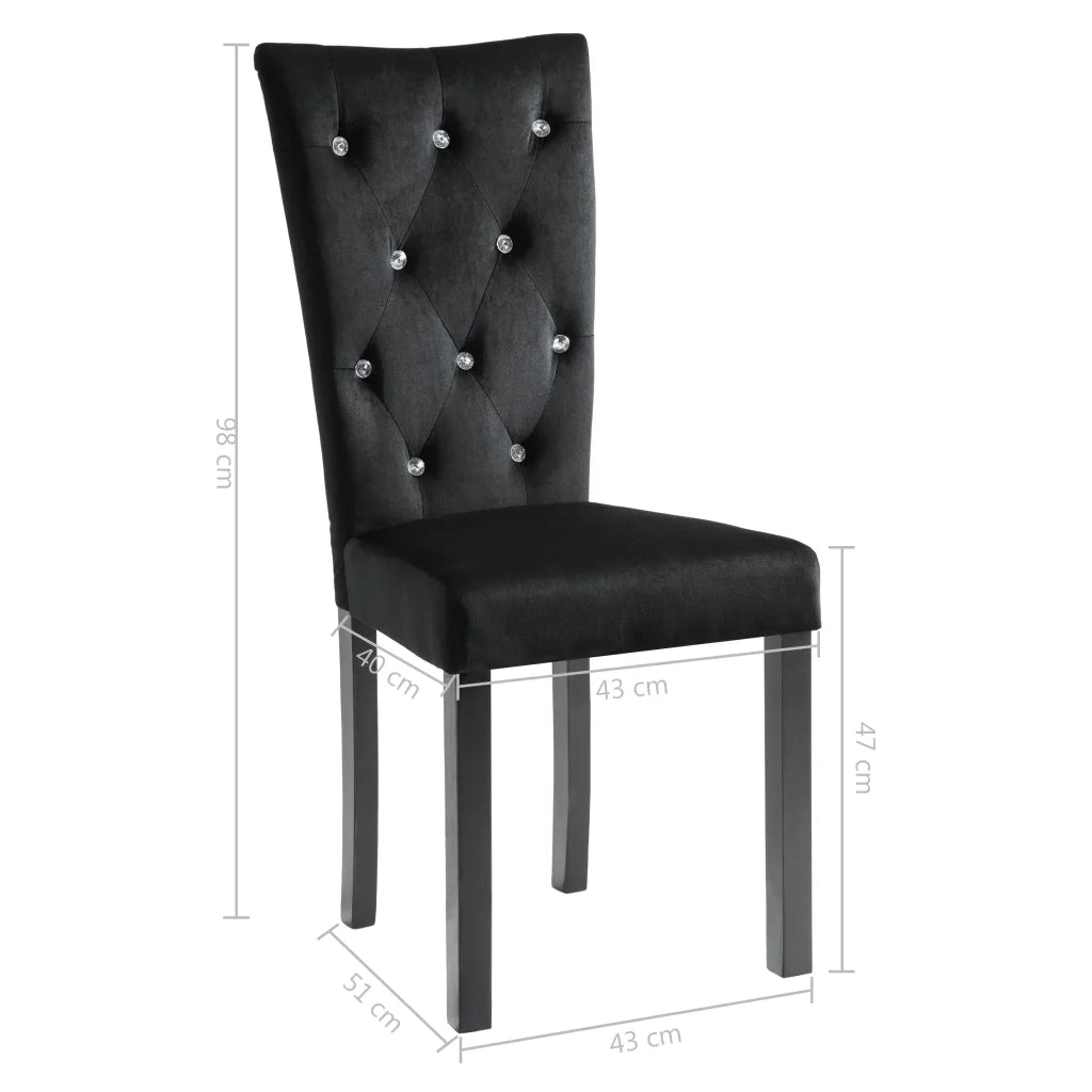 Sedie da Pranzo 4 pz Nere in Velluto cod mxl 20430