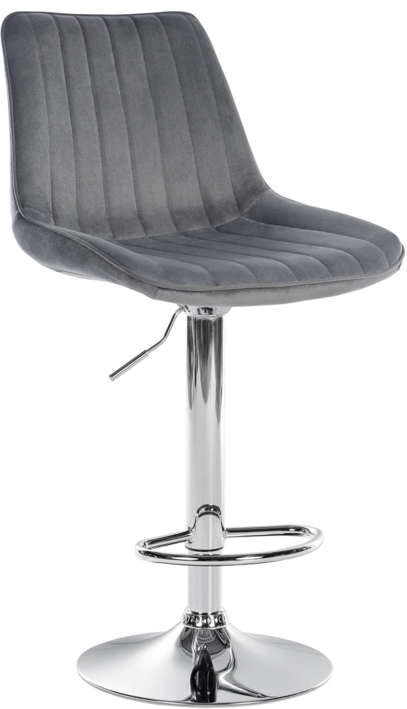 Sgabello Toni Velvet grigio scuro,cromo