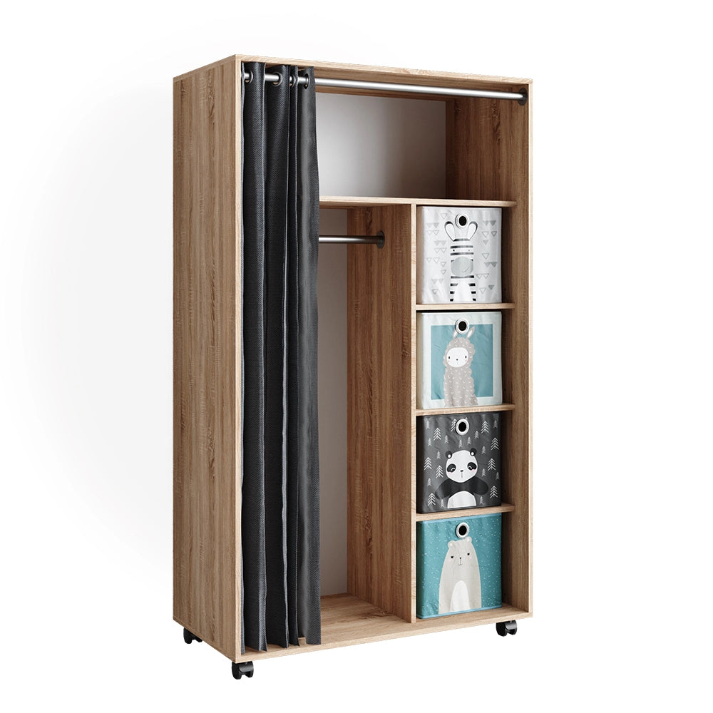 Vicco Armadio multifunzione Sonoma 100 x 168 cm aperto, con rotelle