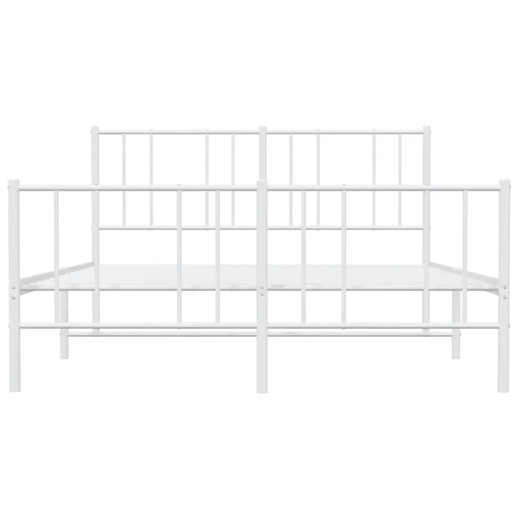 Giroletto con Testiera e Pediera-Struttura Letto Metallo Bianco 120x200 cm 786173