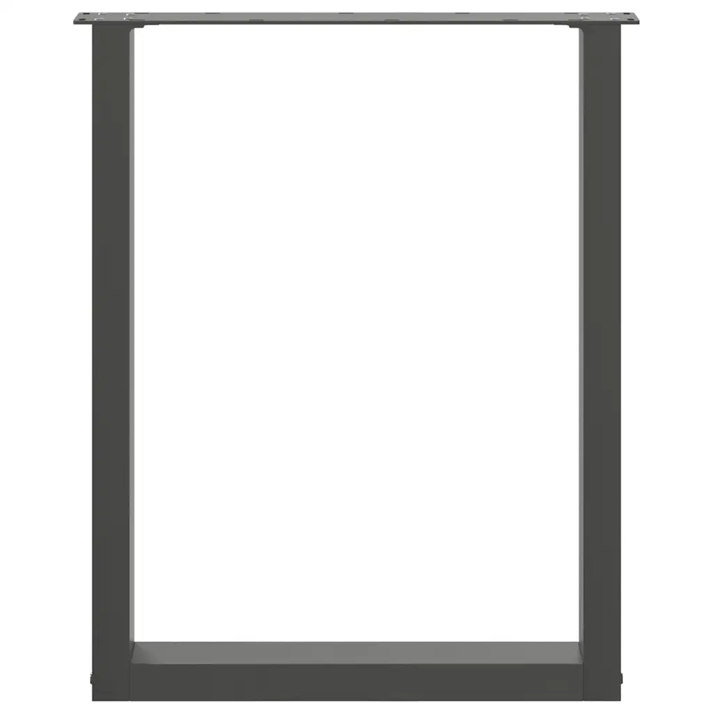 Gambe per tavolo da pranzo a forma di U 2 pz Antracite 60x(72-73) cm Acciaio 4013182