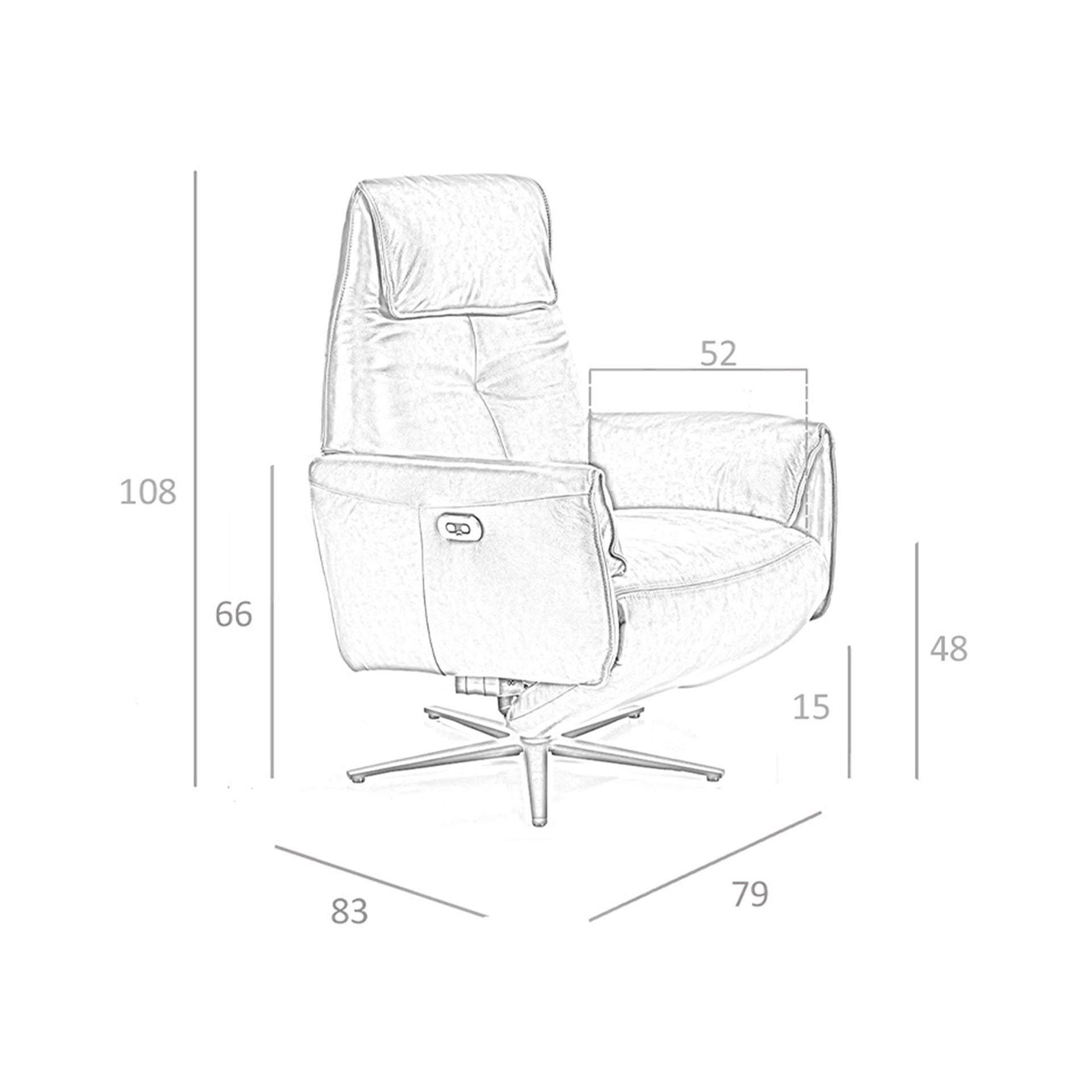 Poltrona relax girevole in pelle arena