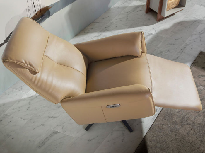 Poltrona relax girevole in pelle arena