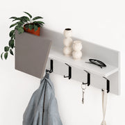 Mensola Appendiabiti da Parete Attaccapanni 74 cm Bianco e Beige Chiaro