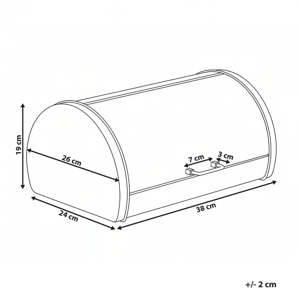 Contenitore per il pane in acciaio inossidabile nero 38 x 26 x 19 cm decorativo con coperchio avvolgibile Cucina moderna