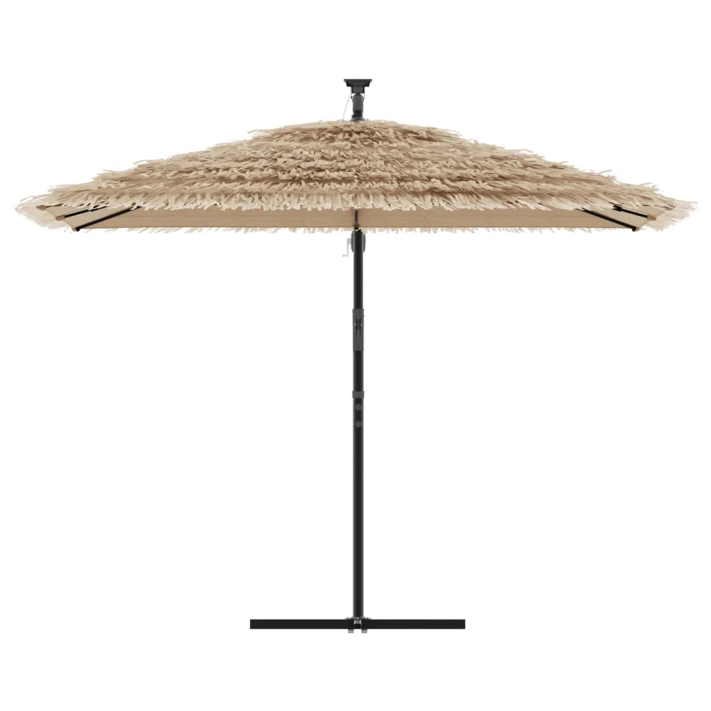 Ombrellone Giardino LED e Palo in Acciaio Marrone 290x290x238cm 4005088