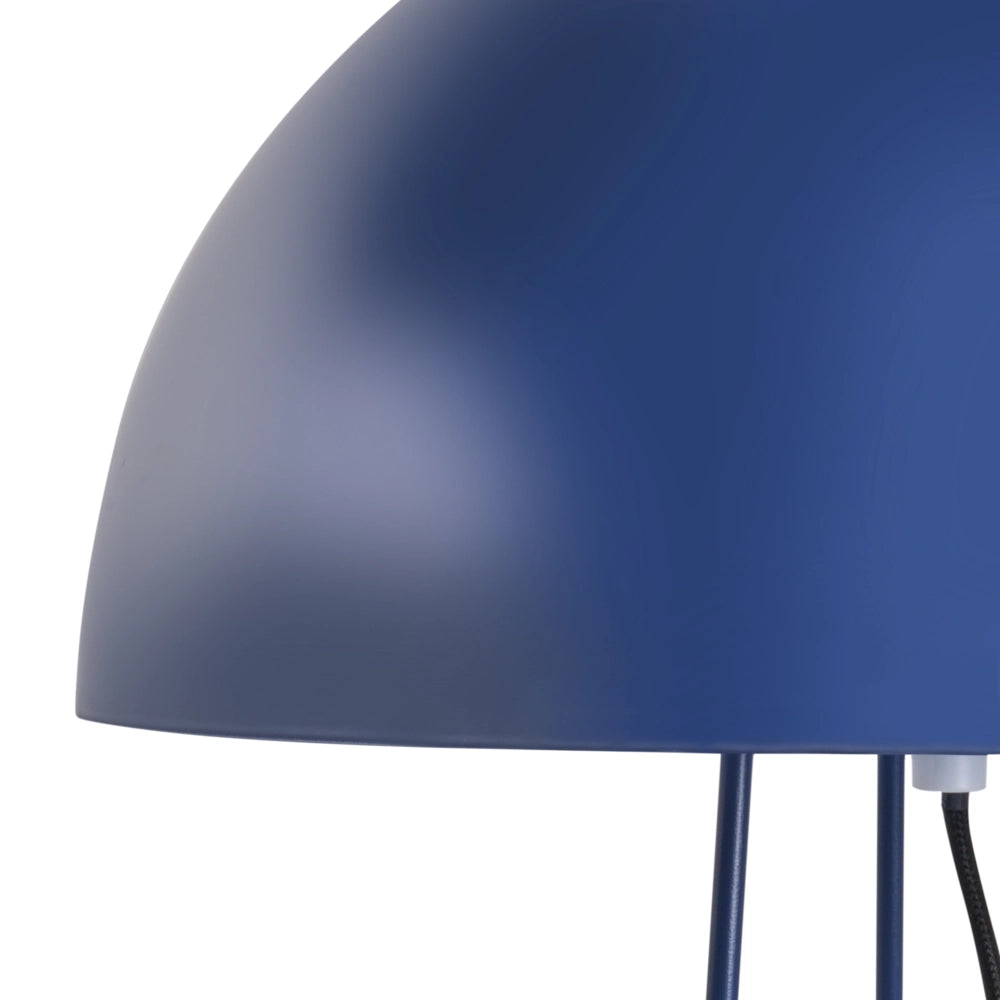 Lampada da tavolo Base e paralume in ferro blu Due lampadine Design minimalista Soggiorno
