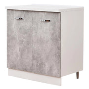 Mobile Cucina Base 2 Ante Componibile in Legno Colore Grigio 80x50 H85cm
