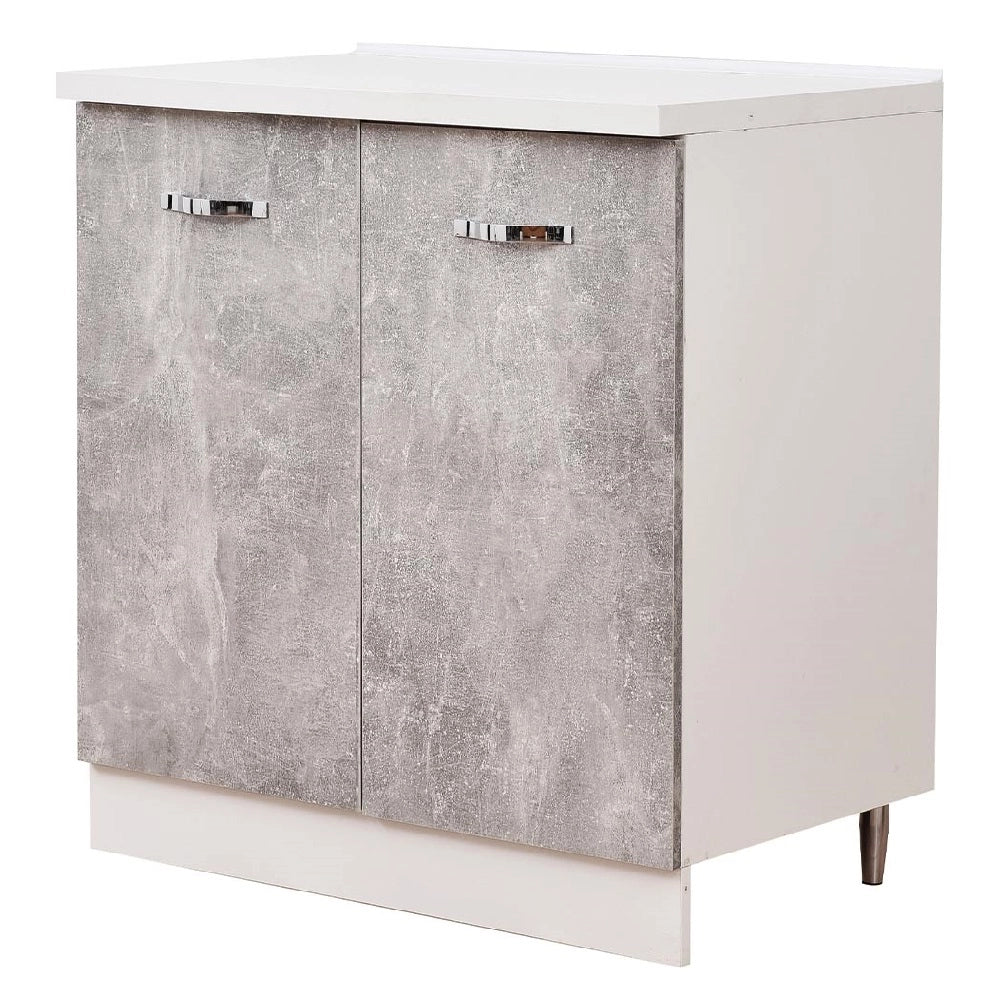 Mobile Cucina Base 2 Ante Componibile in Legno Colore Grigio 80x50 H85cm