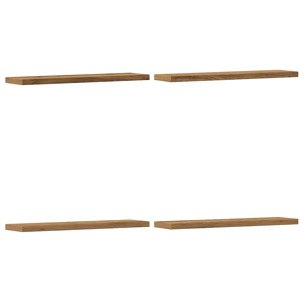 Mensole Parete 4pz Rovere Artigianale 40x10x1,5cm in Truciolato 856290