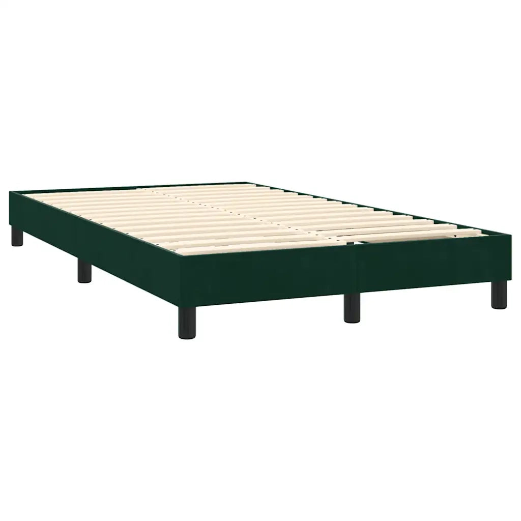 Letto a Molle con Materasso e LED Verde Scuro 160x220 cm Velluto 3317130