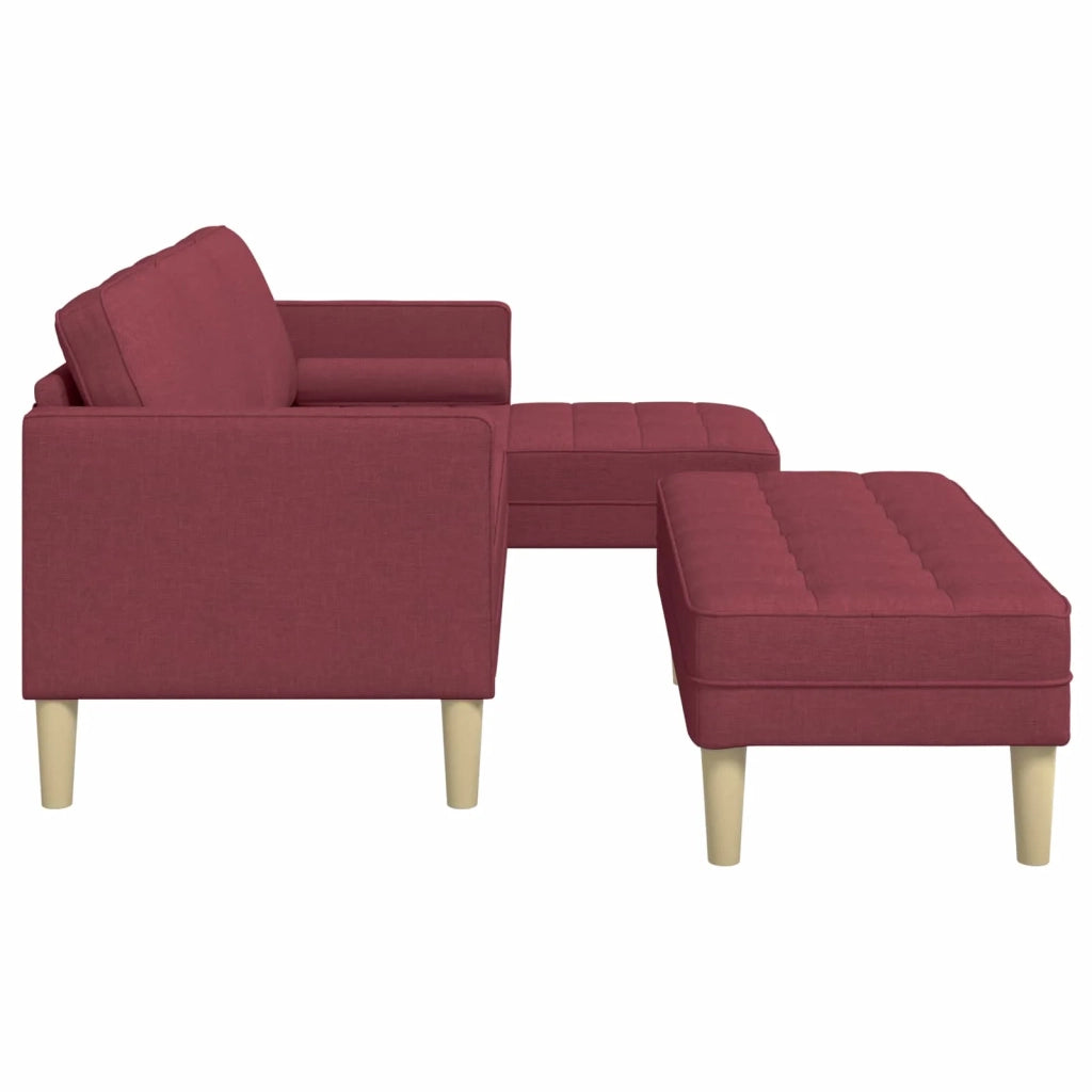 Set di divani con cuscino 2 pcs Rosso Vino Poliestere 3329255