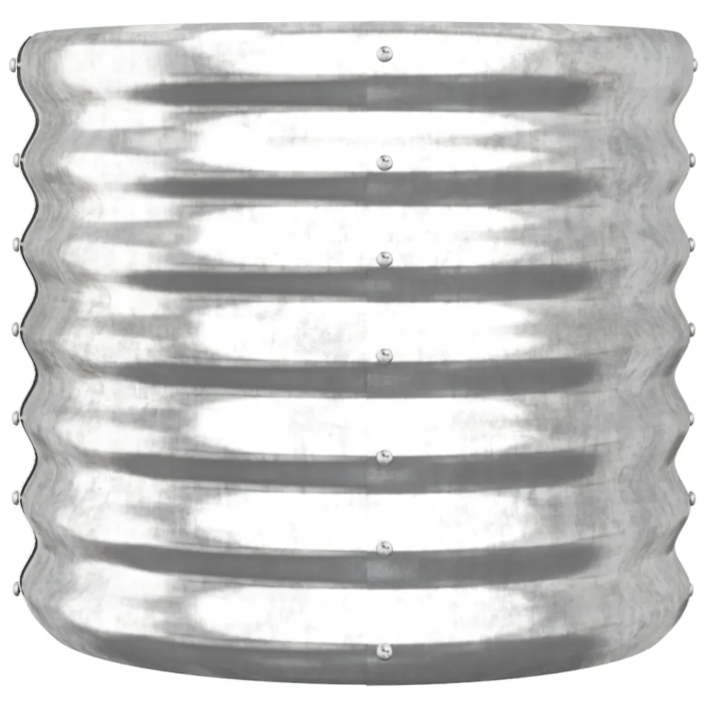 Vaso Giardino Acciaio Zincato-Fioriera da Esterno-Contenitore per Piante 40x40x36 cm Argento