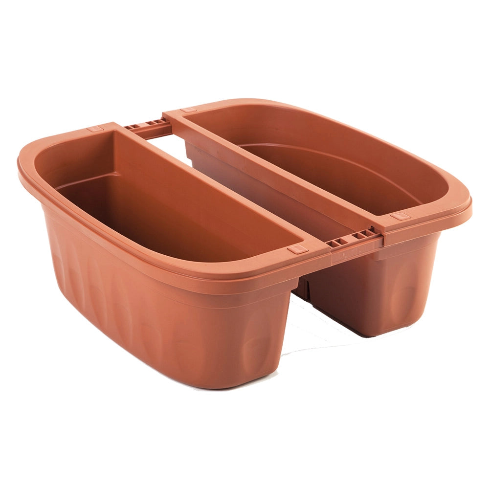 BALCONETTA DOPPIA 'KLUNIA' cm 40 x 19,8 x 18,5 lt.7 terracotta  - BAMA