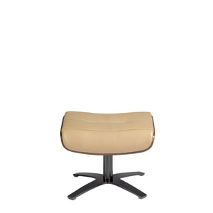 Pouf in pelle sabbia