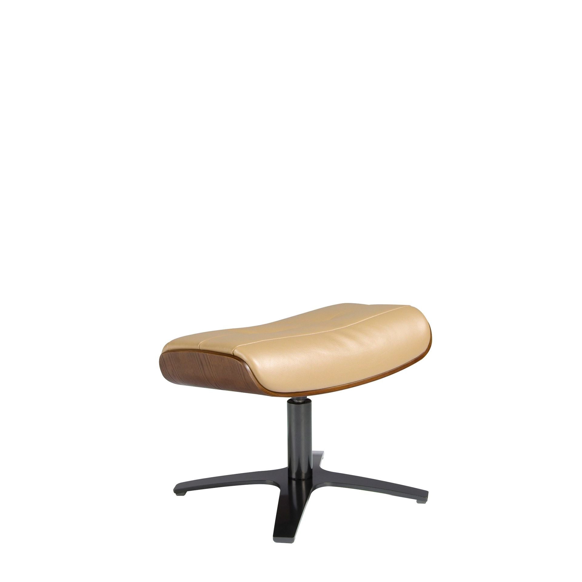 Pouf in pelle sabbia