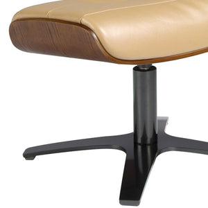 Pouf in pelle sabbia