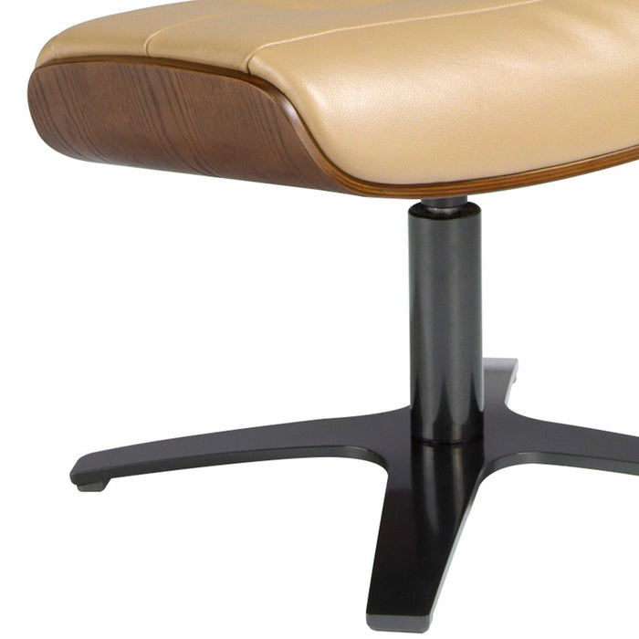 Pouf in pelle sabbia