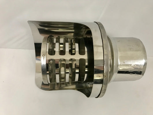 Cappello terminale orizzontale a griglia acciaio inox 80