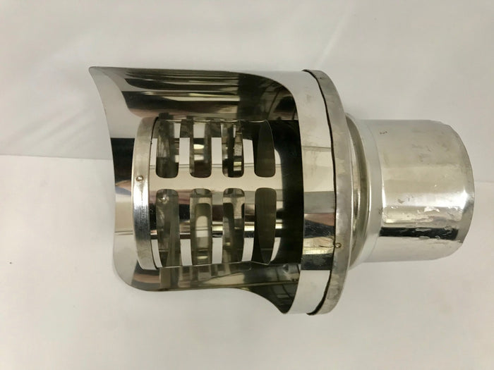 Cappello terminale orizzontale a griglia acciaio inox 80