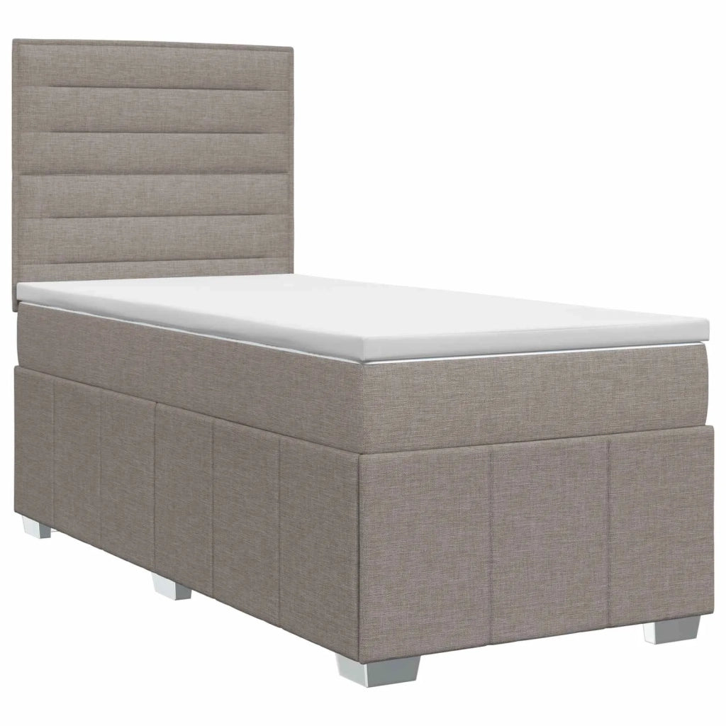 Letto box spring con materasso Tortora 100 x 200 cm Tessuto 3454068