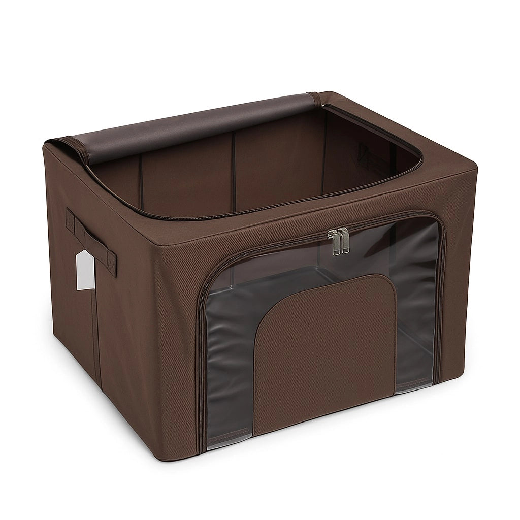 2 Scatole Pieghevoli per Armadio 50x40x32 con Struttura in Metallo e Tessuto Resistente
