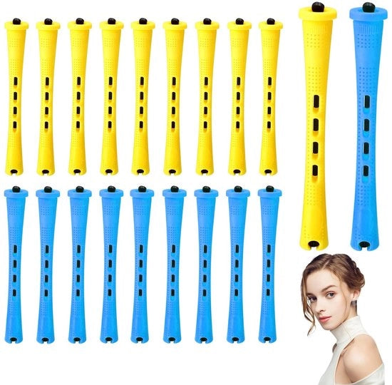 Set di Spazzole per Capelli Professionale - 20 pezzi - Piccola Dimensione - Per Capelli Naturali - Leggero - Materiale Duraturo - Utilizzo Comodo - Rotoli per Capelli