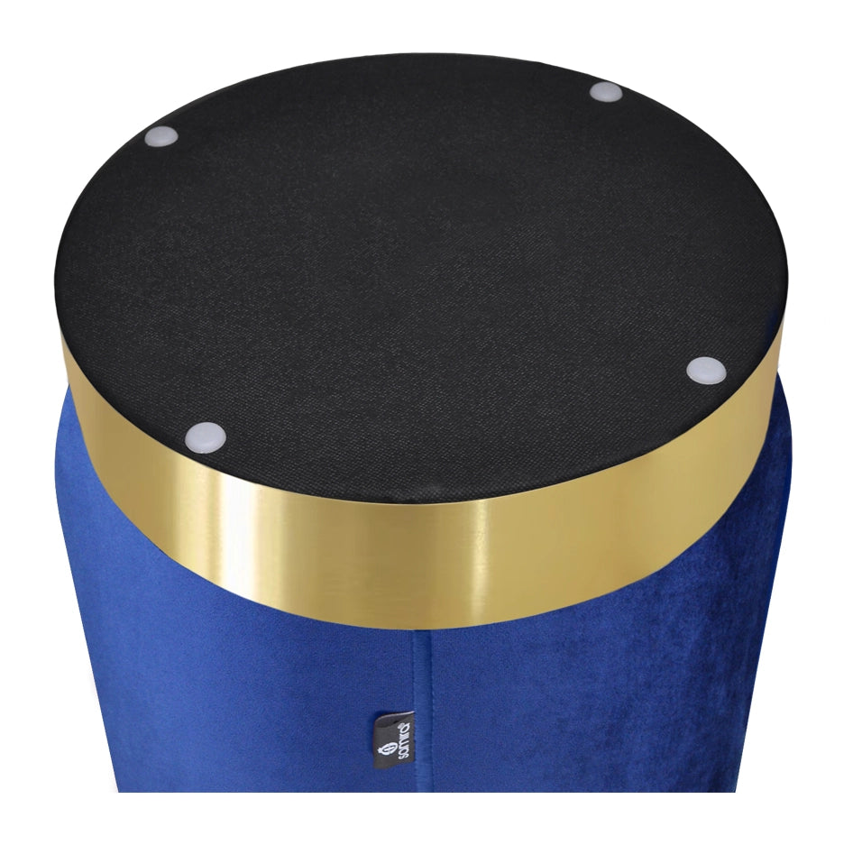 Pouf in velluto blue, poggiapiedi - Zivago - PO07ZIBM