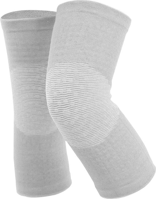 Supporti ginocchiali compressivi - ginocchiatori respiranti - difensori di pressione ginocchiaria - protezioni ginocchiali per allenamento - grigio - uomini - donne.