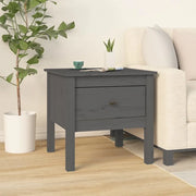 Tavolino-Tavolino da soggiorno-Tavolo Grigio 50x50x49 cm Legno Massello di Pino