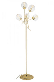 Lampada da terra Gondia ASZ1390 in metallo colore oro con 5 paralumi in vetro