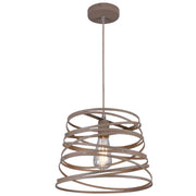 Trade Shop - Lampadario A Sospensione Moderno Con Paralume In Metallo A Vortice Traforato Tortora A08 -