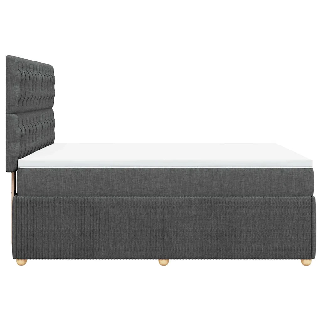 Giroletto a Molle con Materasso Grigio Scuro 160x200 cm Tessuto