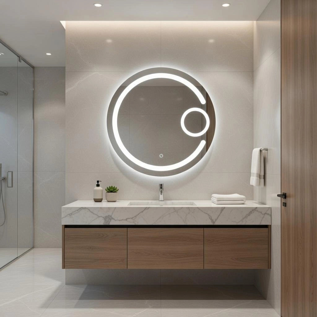 Specchio illuminazione led d.70 cm mod. EMILIO