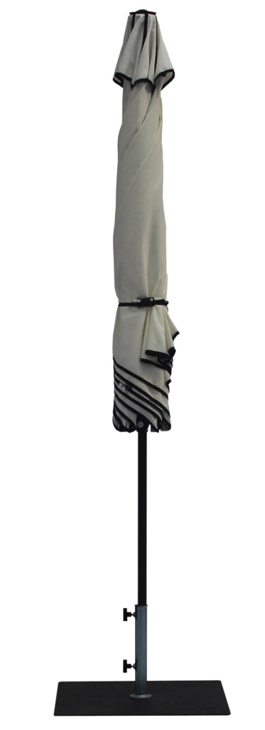 Ombrellone da Giardino Ø3 m Palo Ø38 mm in Alluminio Tessuto Dralon Acrilico Border Bianco