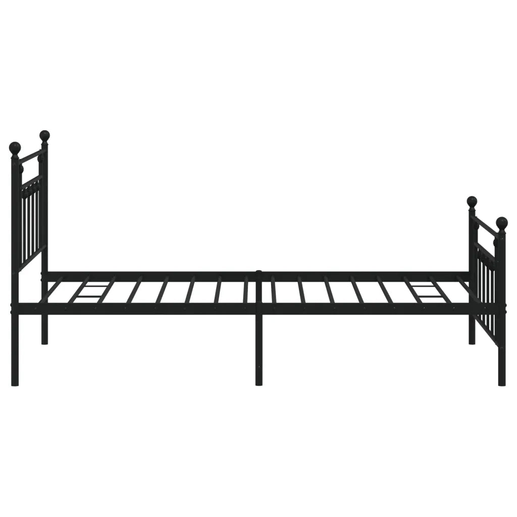 Giroletto con Testiera e Pediera-Struttura Letto Metallo Nero 107x203 cm 635903