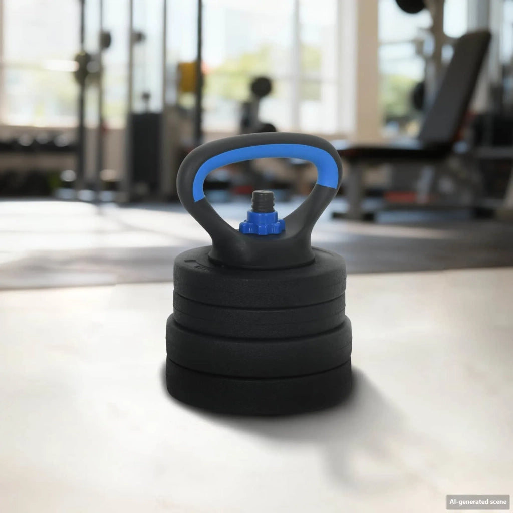 Set di manubri, bilanciere e kettlebell 4-in-1 20 kg Nero e Blu