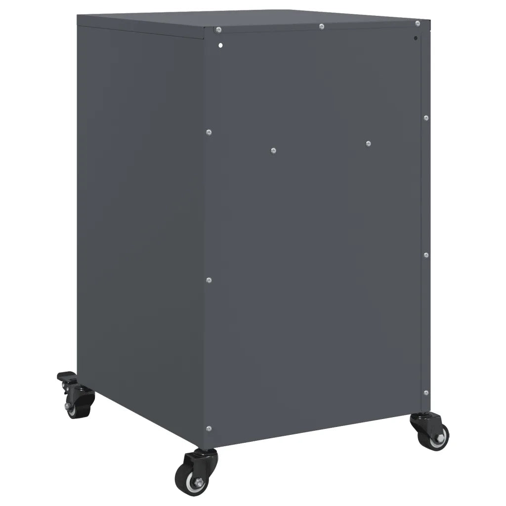 Comodini 2 pz-Set di 2 Tavolino da notte Antracite 36x39x59 cm in Acciaio