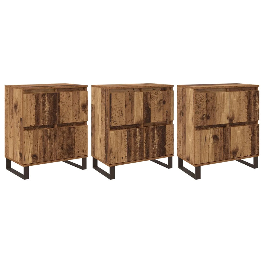 Credenza 3 pz | Madia | Buffet da pranzo | Armadio da pranzo Legno vecchio 60 x 35 x 70 cm