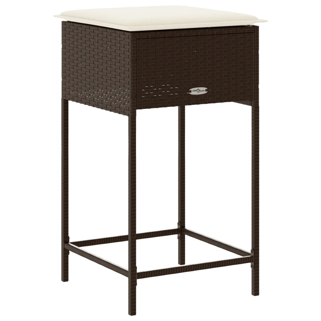 Sgabelli da Bar con Cuscini 2 pz Marroni in Polyrattan CFW6215272