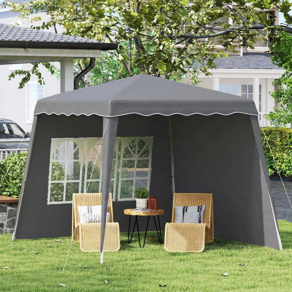 Tenda da giardino pieghevole pop-up ¨C Zephmum ¨C 2.89x2.89m, grigio, protezione UV50+