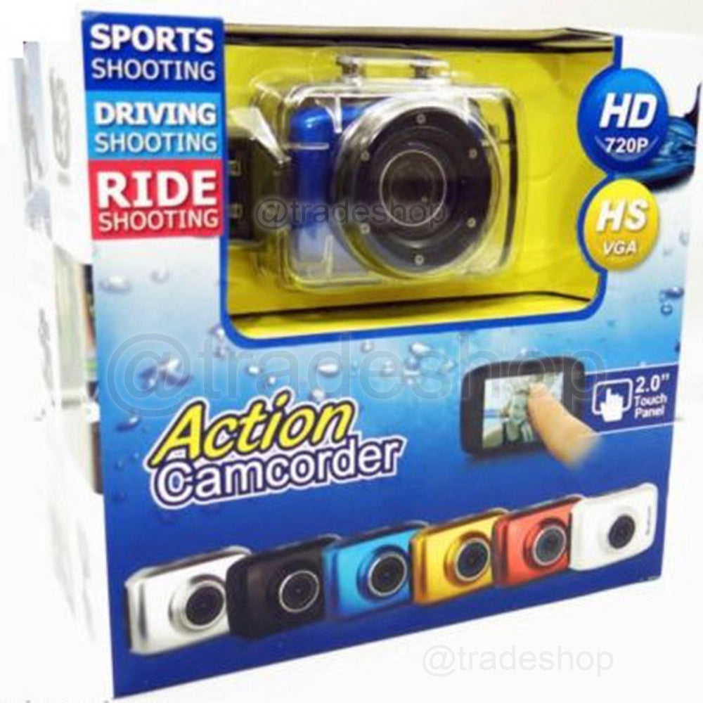 Trade Shop - Videocamera Digitale Hd 2.0" 720p Race Action Sport Camera Subacquea Casco Moto -