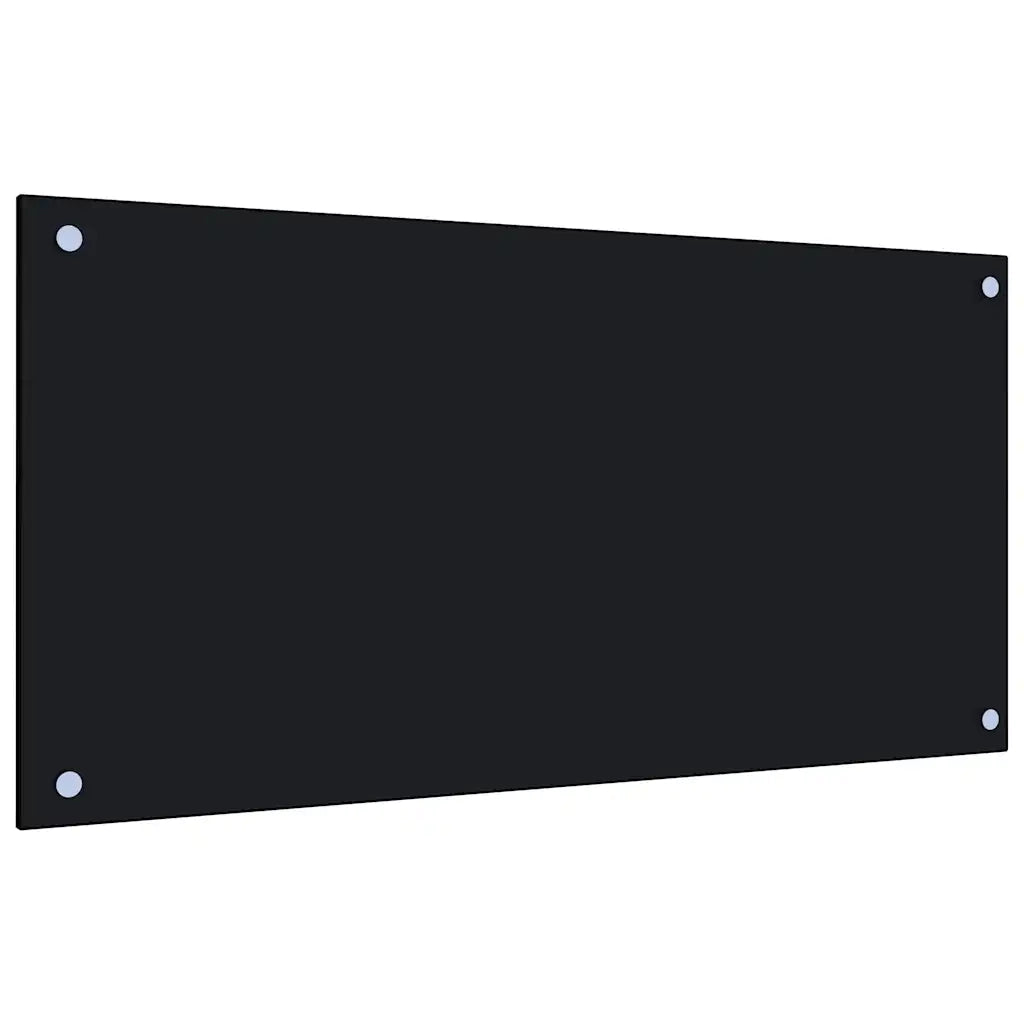 Paraschizzi per Cucina 2 pz-Set di 2 Protezione parete cucina Neri 80x40 cm in Vetro Temperato